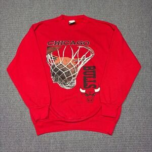 Vtg 90s 1991 Chicago Bulls Signal Sports Sweatshirt Red Mens XL NBA Basketball